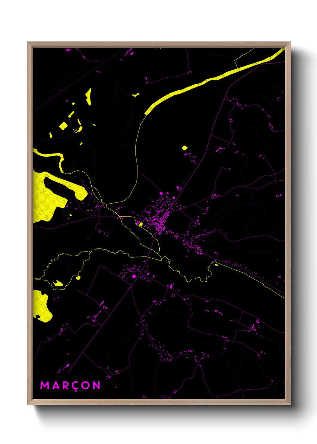 Une affiche de carte sur Marçon