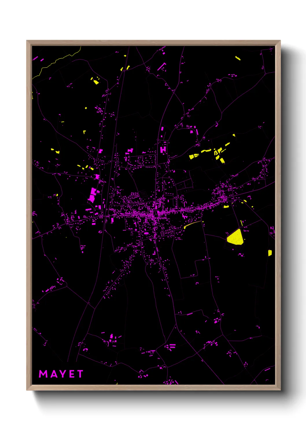 Une affiche de carte sur Mayet