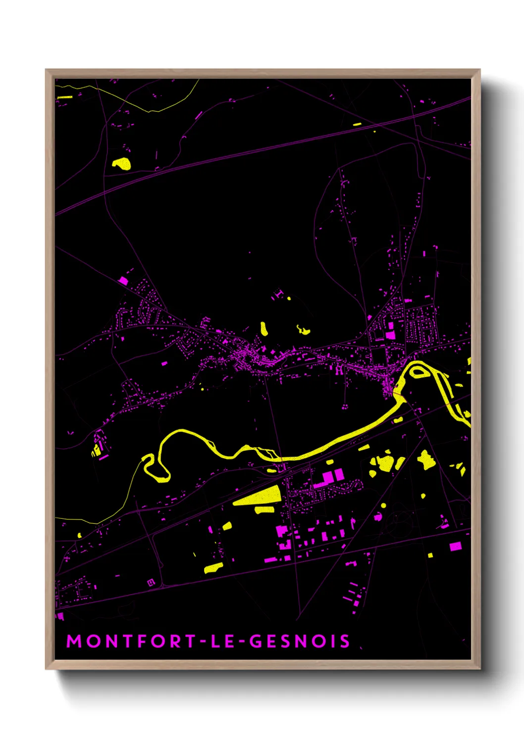 Une affiche de carte sur Montfort-le-Gesnois