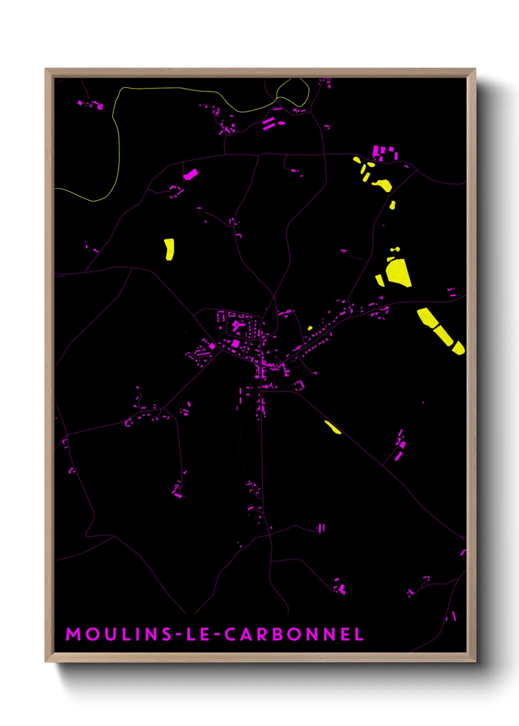 Une affiche de carte sur Moulins-le-Carbonnel