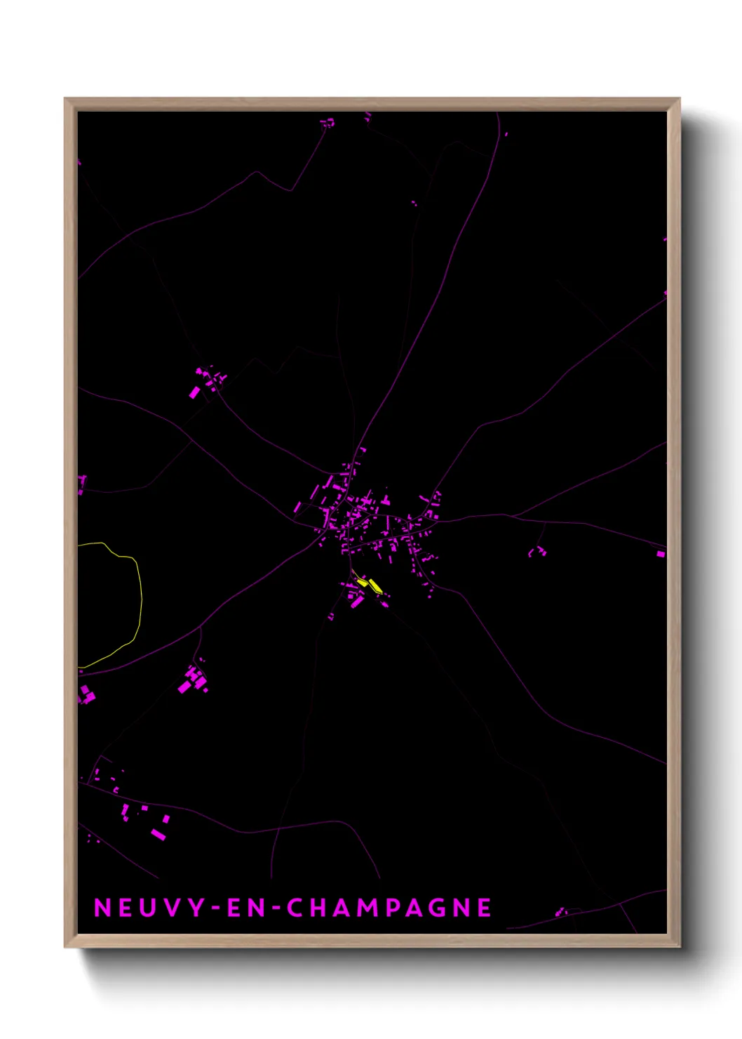 Une affiche de carte sur Neuvy-en-Champagne