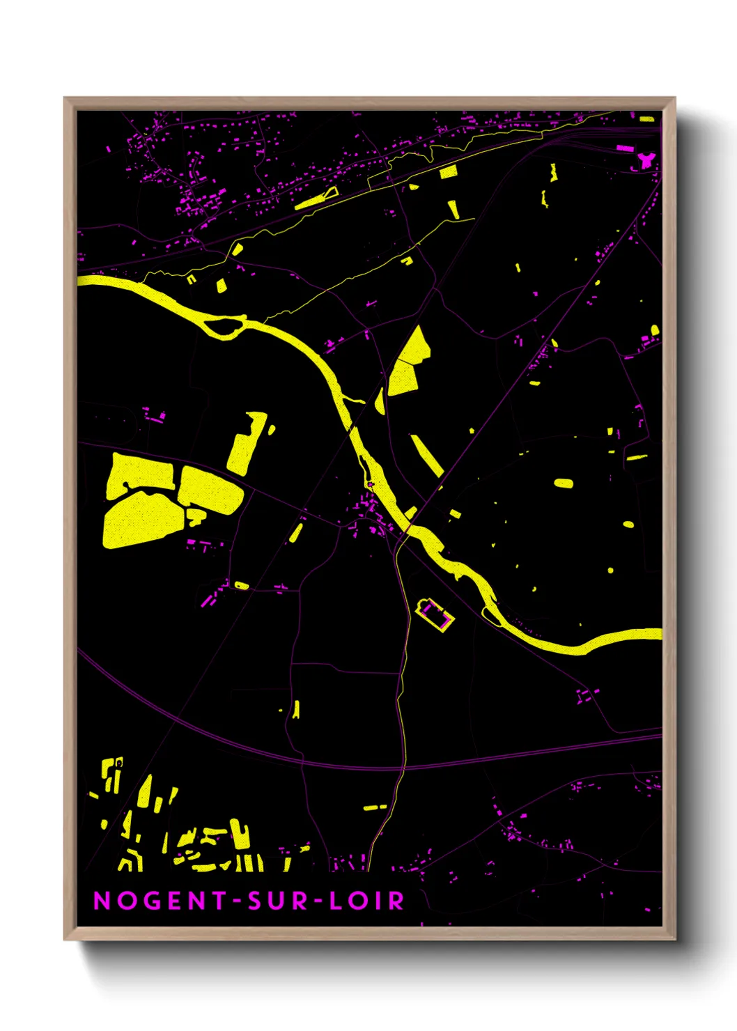 Une affiche de carte sur Nogent-sur-Loir