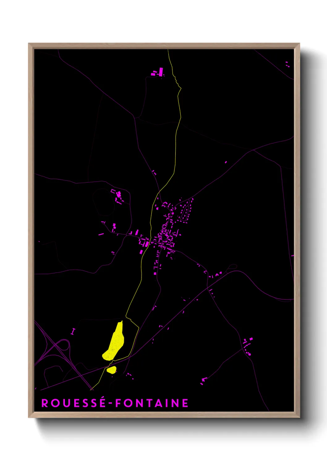 Une affiche de carte sur Rouessé-Fontaine