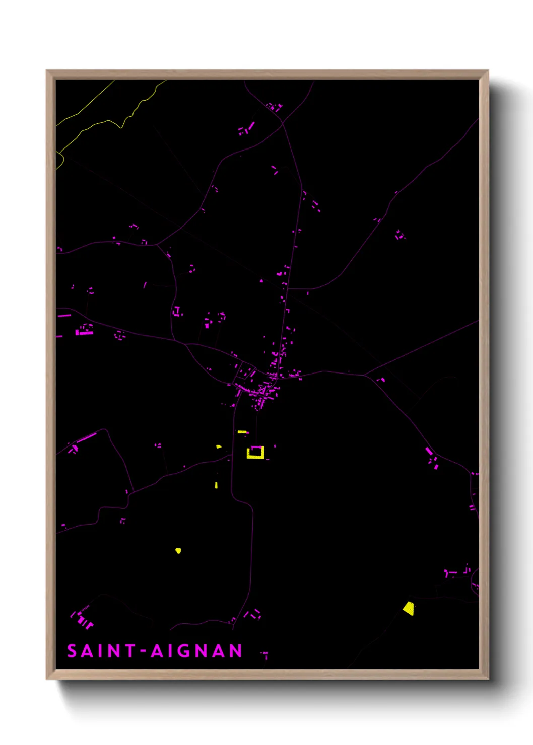 Une affiche de carte sur Saint-Aignan