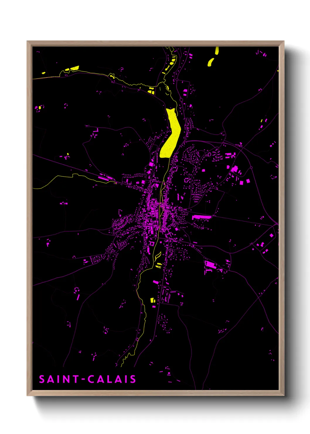 Une affiche de carte sur Saint-Calais