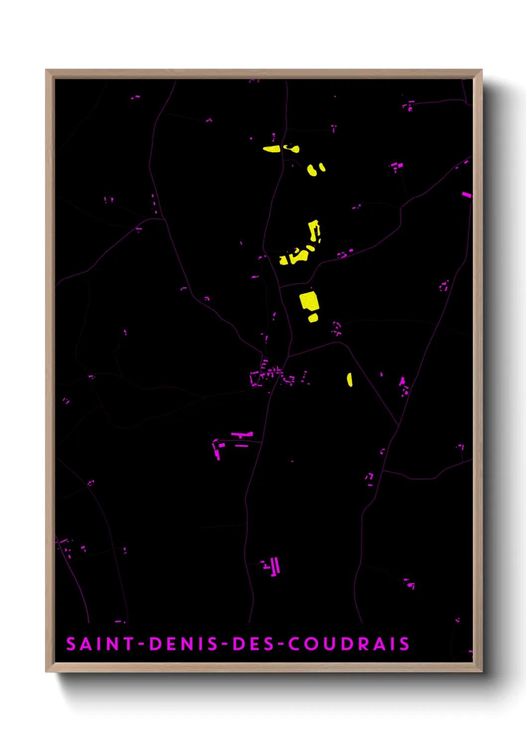 Une affiche de carte sur Saint-Denis-des-Coudrais