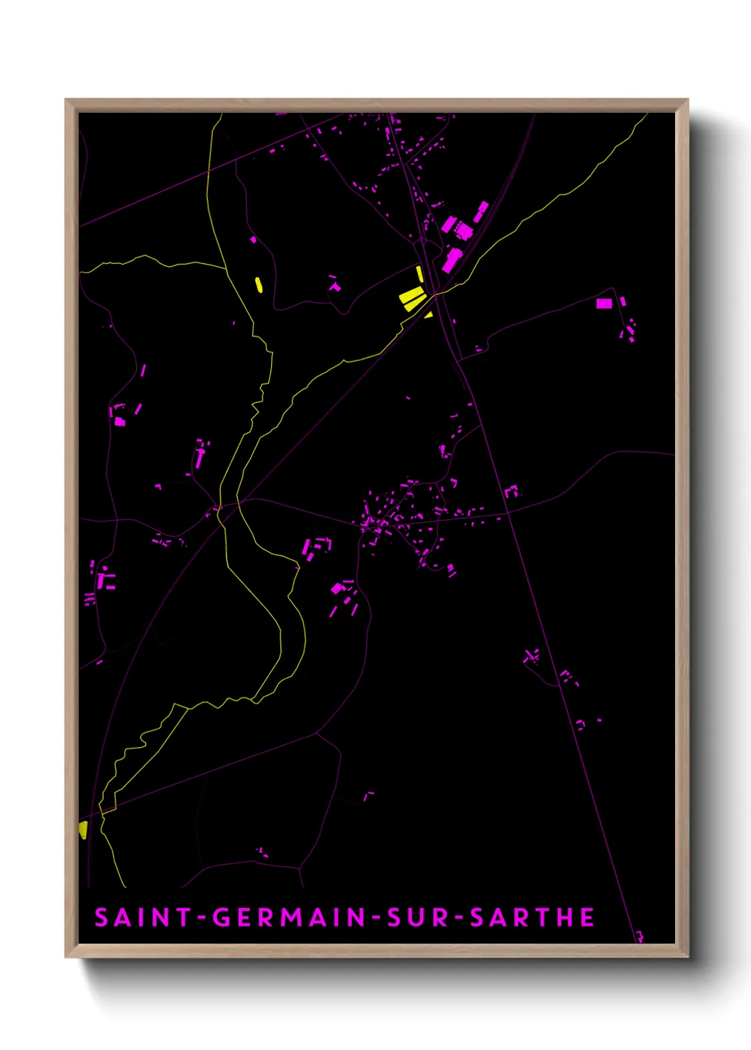 Un poster carteSaint-Germain-sur-Sarthe