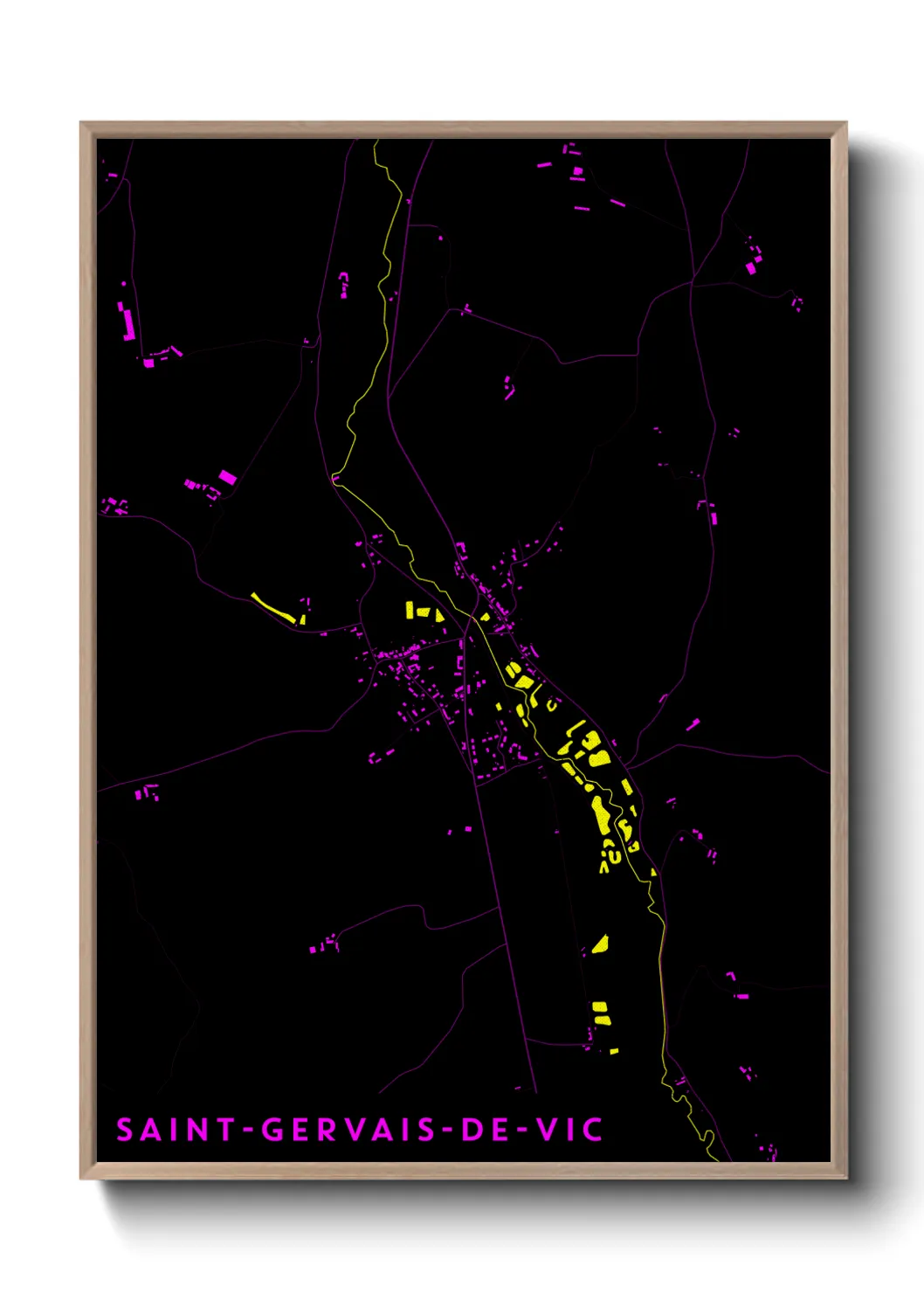 Une affiche de carte sur Saint-Gervais-de-Vic