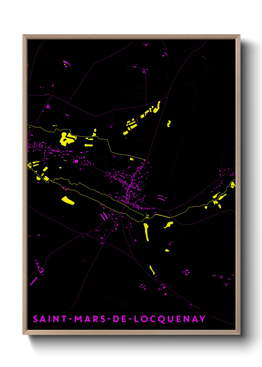 Une affiche de carte sur Saint-Mars-de-Locquenay