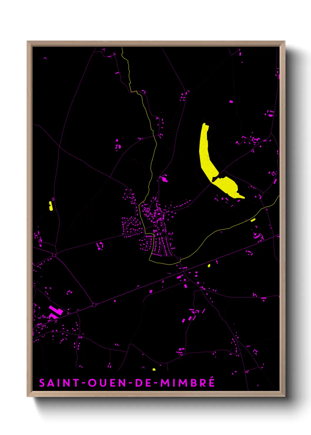 Une affiche de carte sur Saint-Ouen-de-Mimbré