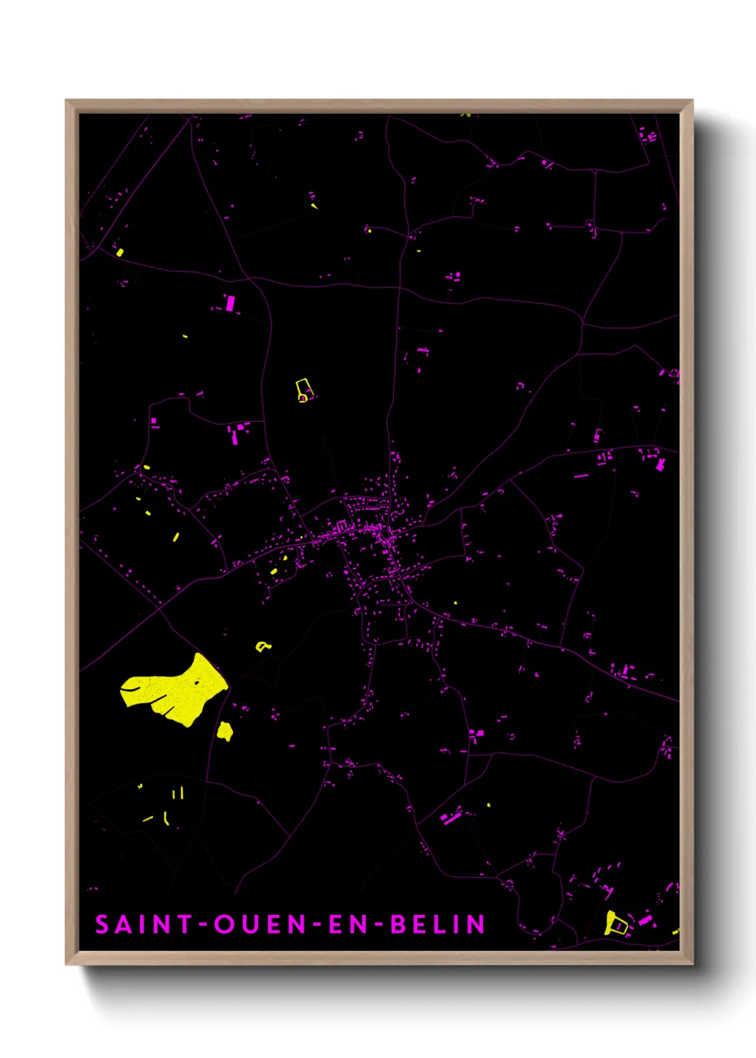 Une affiche de carte sur Saint-Ouen-en-Belin