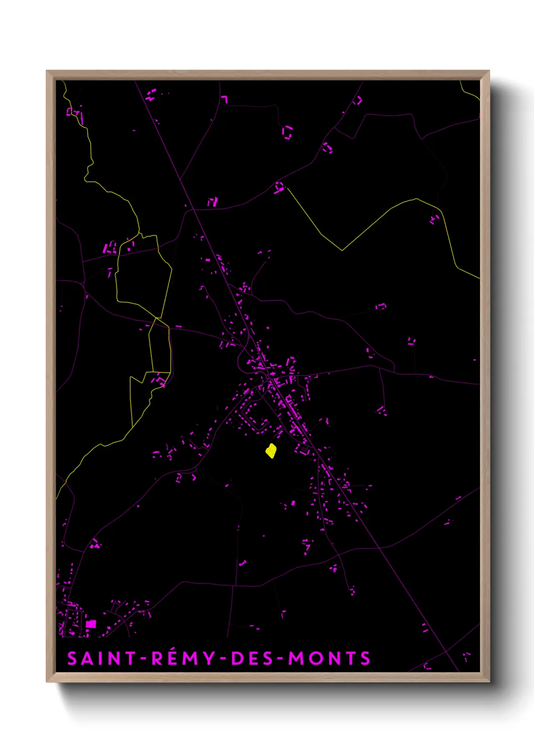 Une affiche de carte sur Saint-Rémy-des-Monts