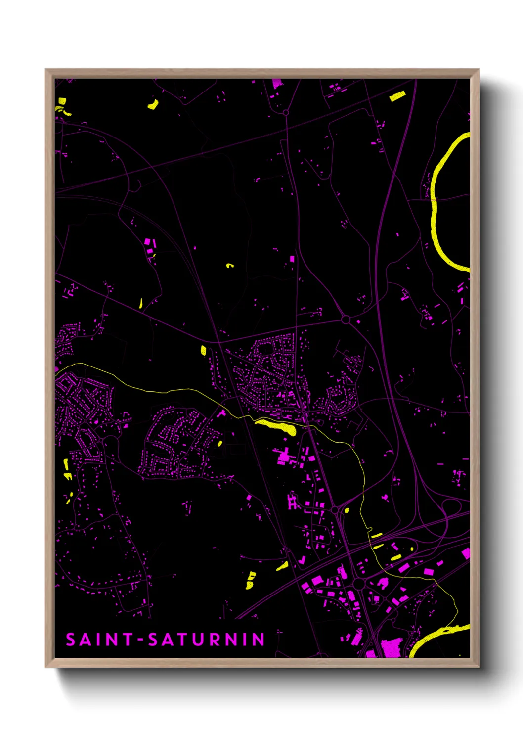 Une affiche de carte sur Saint-Saturnin
