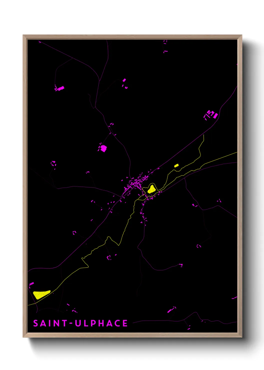 Une affiche de carte sur Saint-Ulphace