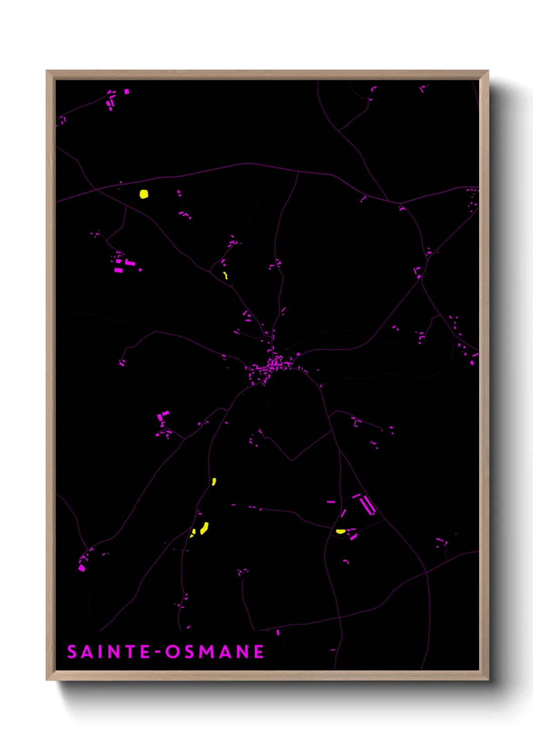 Une affiche de carte sur Sainte-Osmane