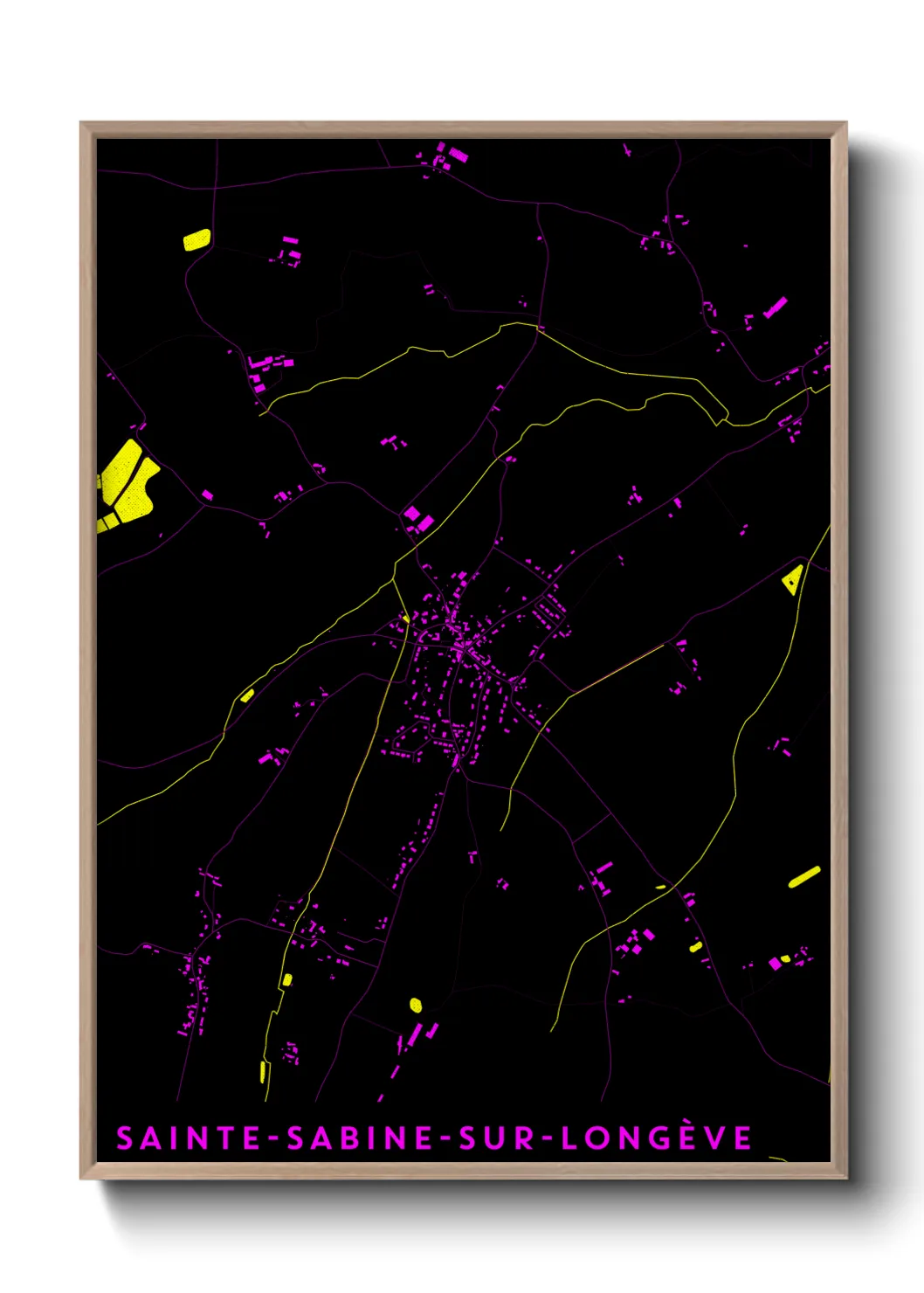 Une affiche de carte sur Sainte-Sabine-sur-Longève