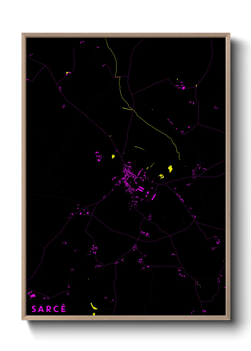 Une affiche de carte sur Sarcé
