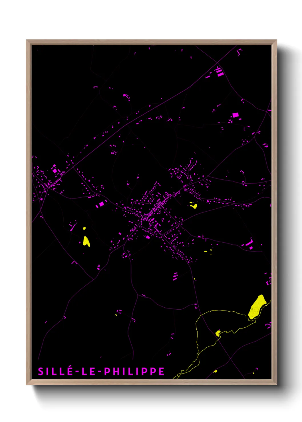 Une affiche de carte sur Sillé-le-Philippe
