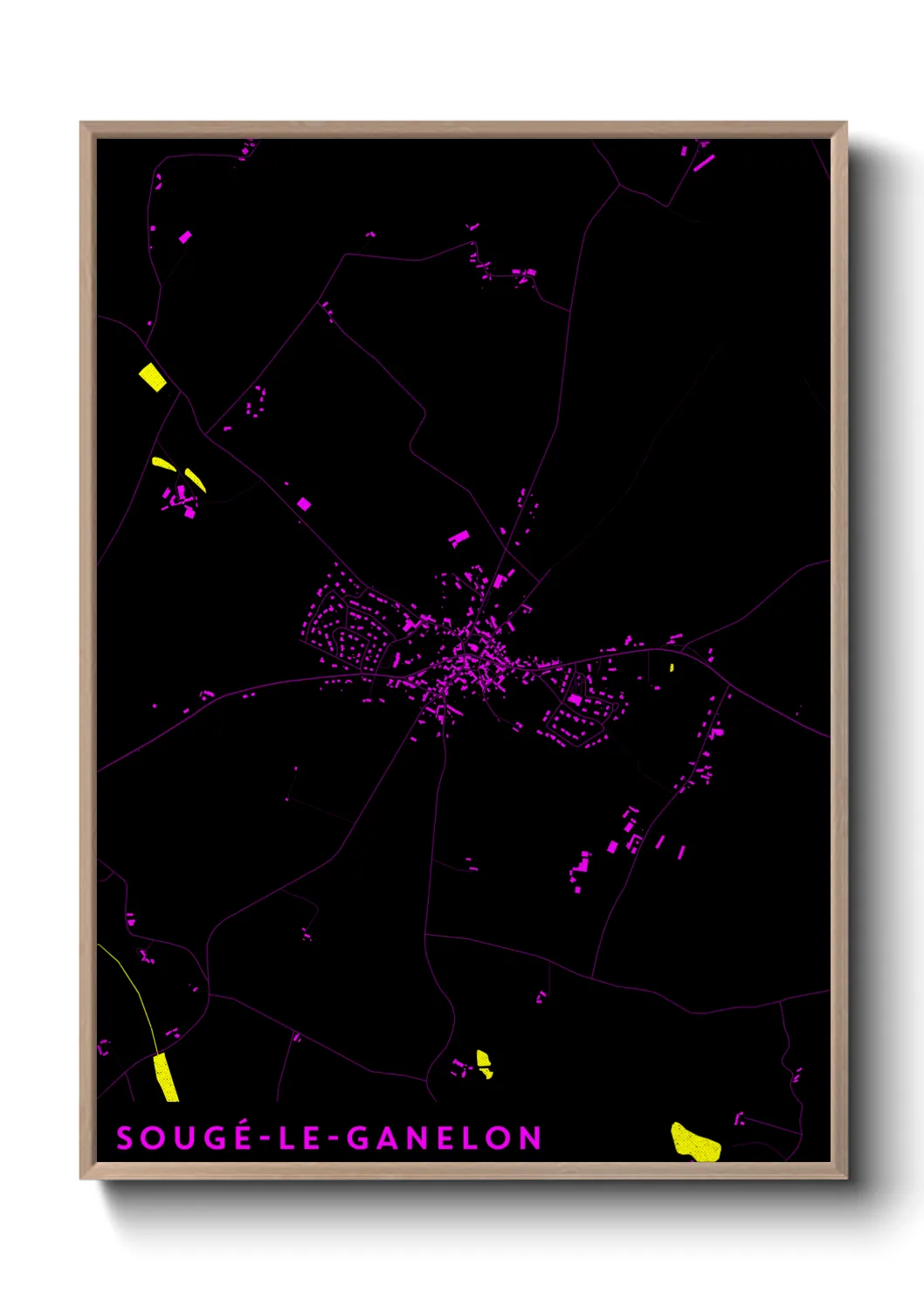 Une affiche de carte sur Sougé-le-Ganelon