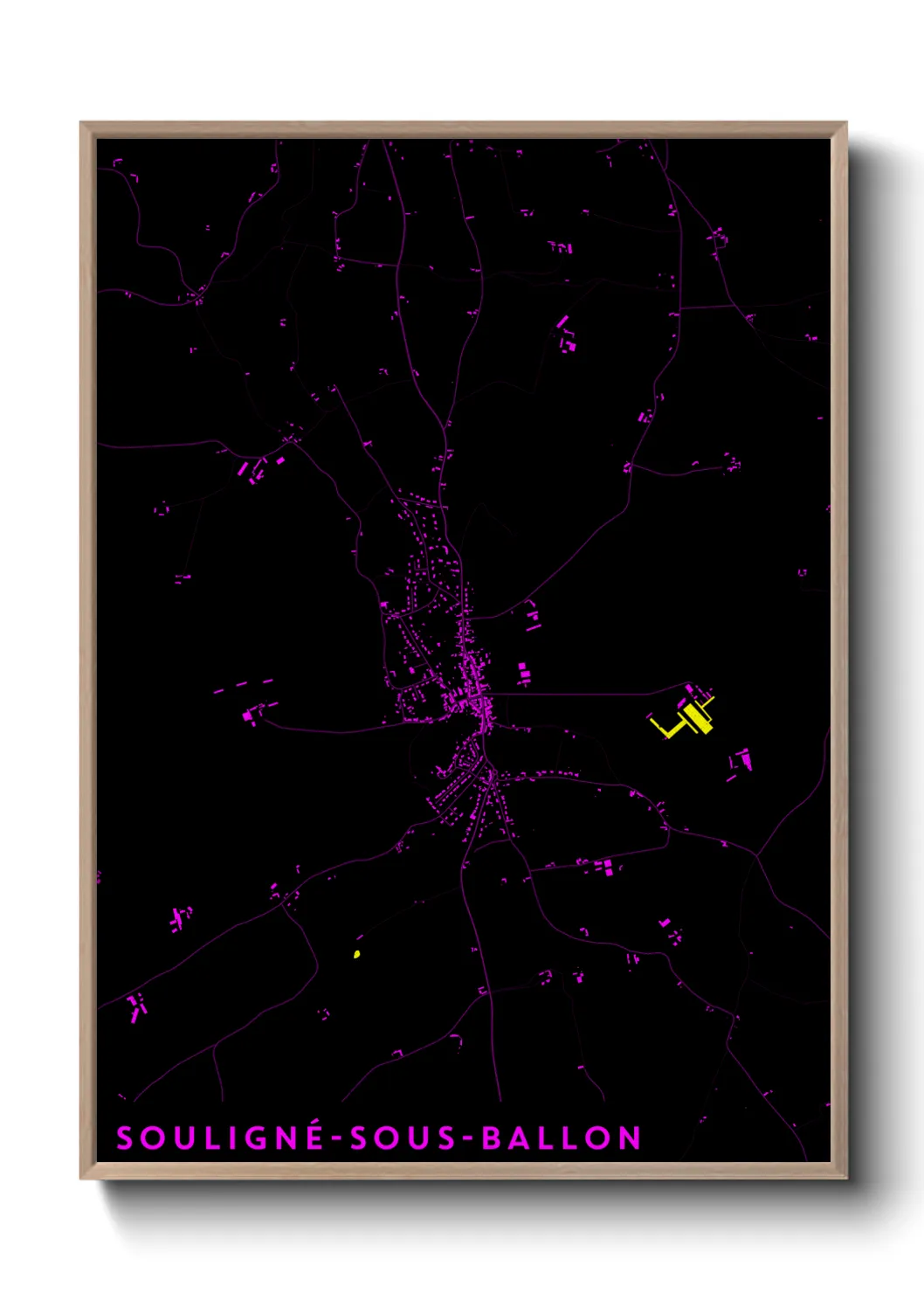 Une affiche de carte sur Souligné-sous-Ballon