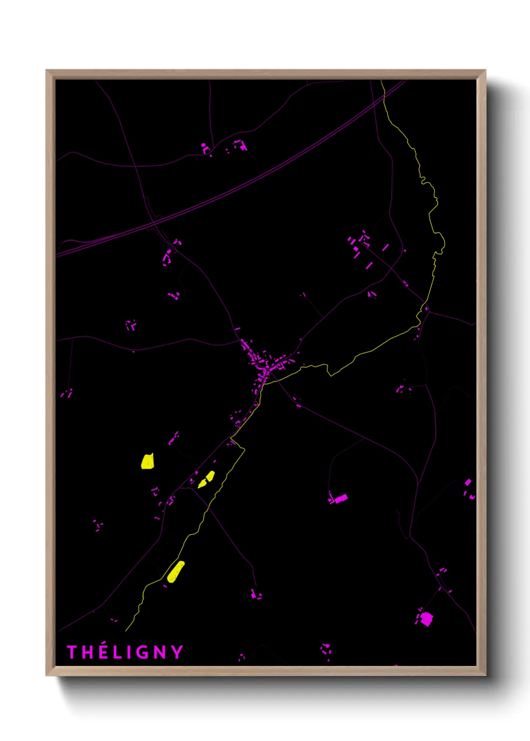 Une affiche de carte sur Théligny