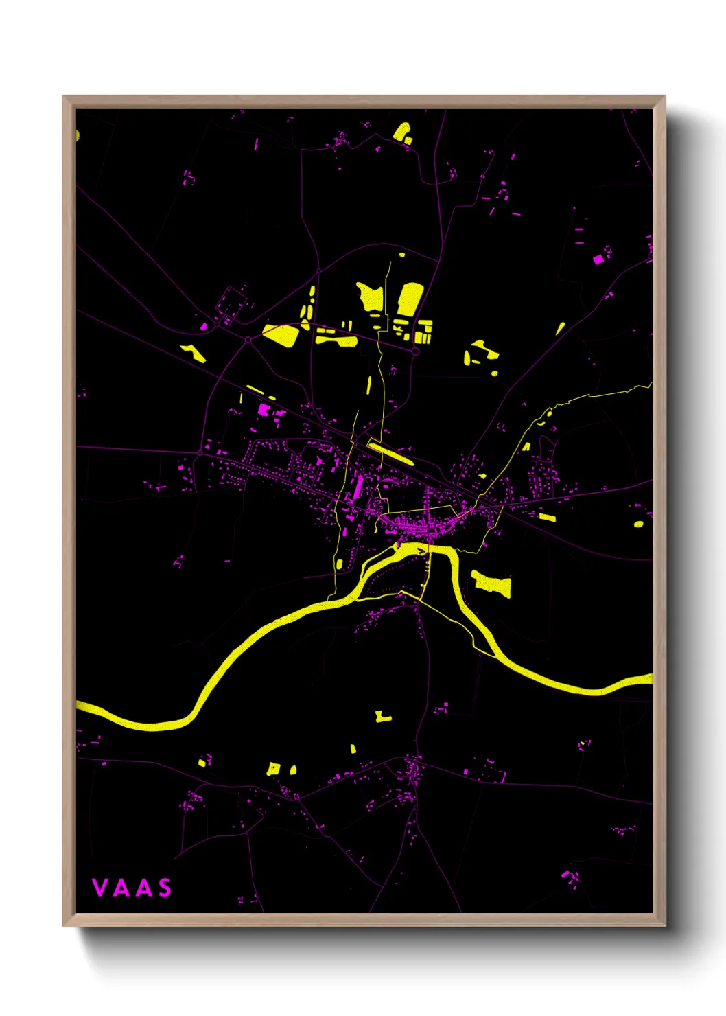 Une affiche de carte sur Vaas