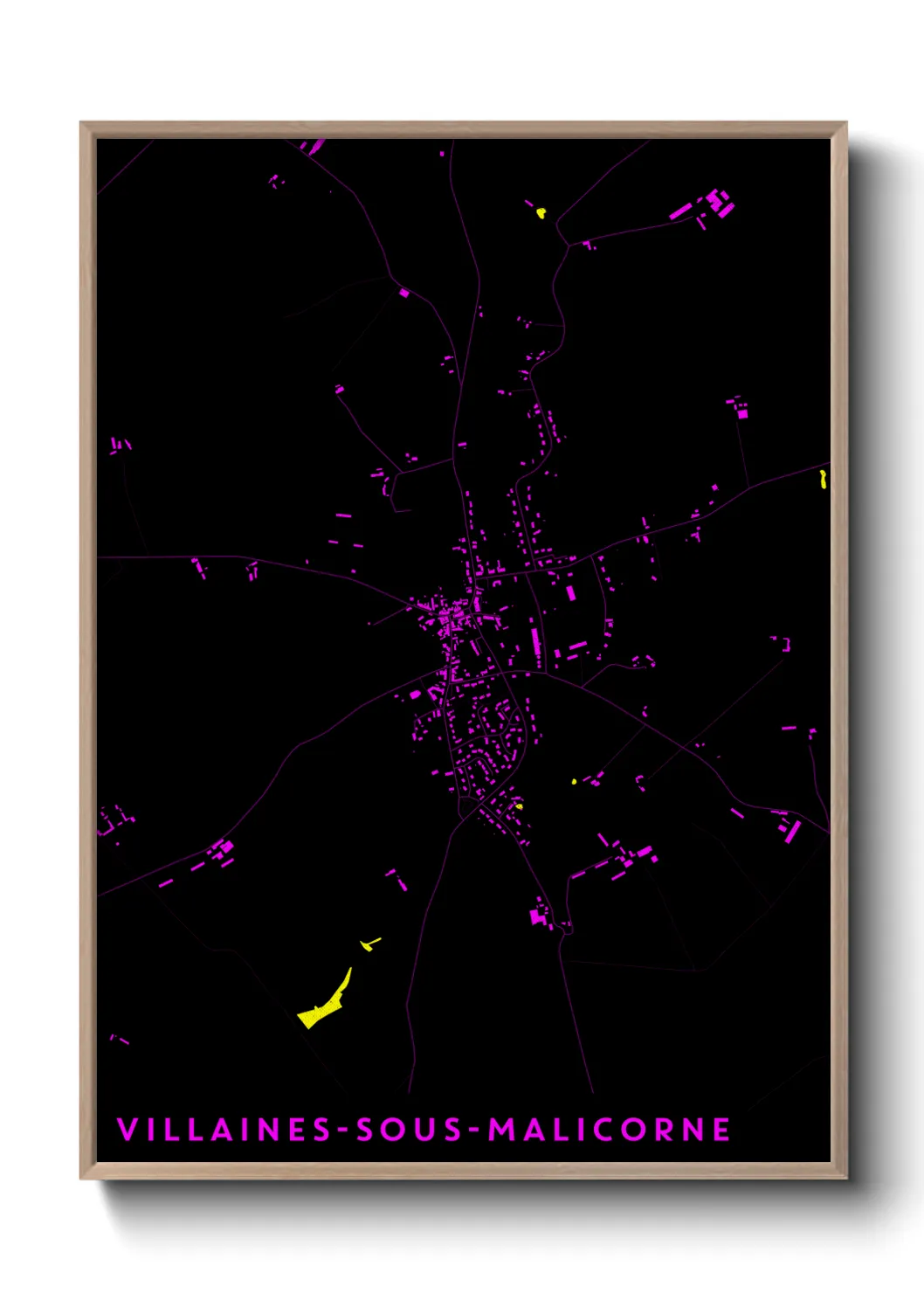 Une affiche de carte sur Villaines-sous-Malicorne
