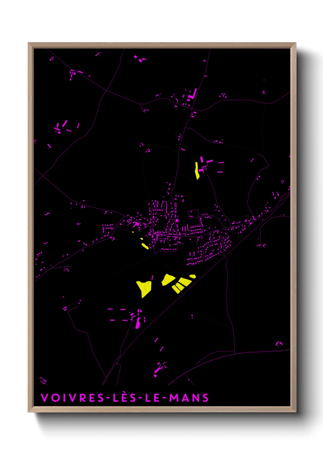 Une affiche de carte sur Voivres-lès-le-Mans