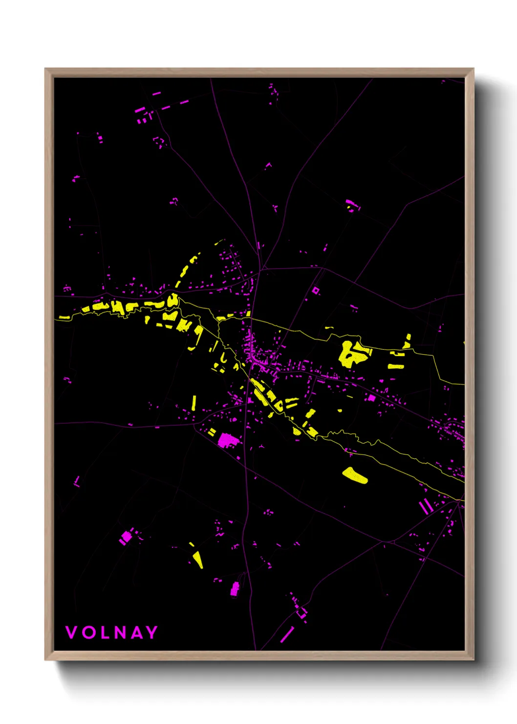 Une affiche de carte sur Volnay