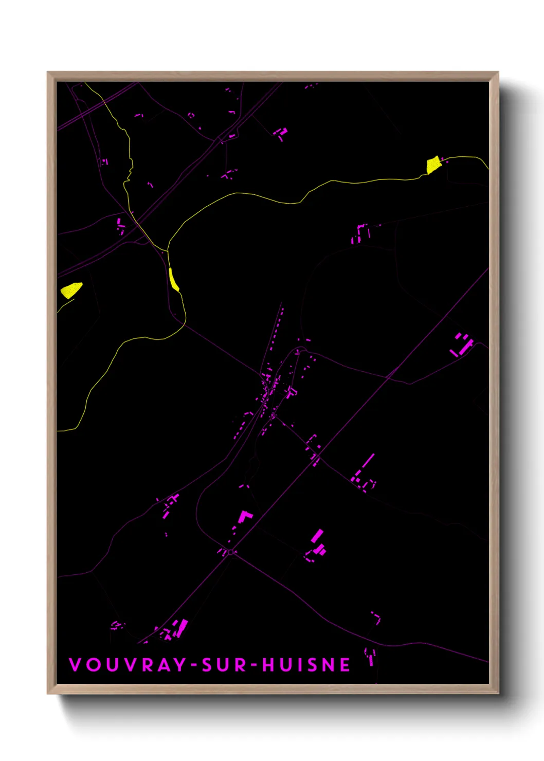 Une affiche de carte sur Vouvray-sur-Huisne