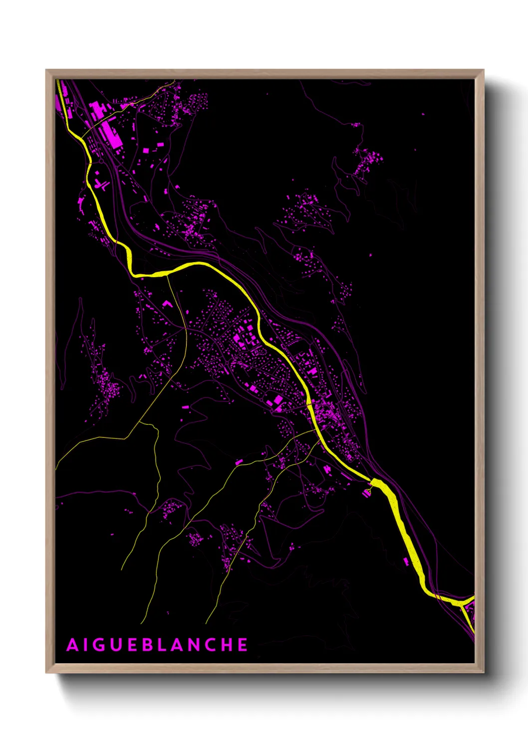 Une affiche de carte sur Aigueblanche