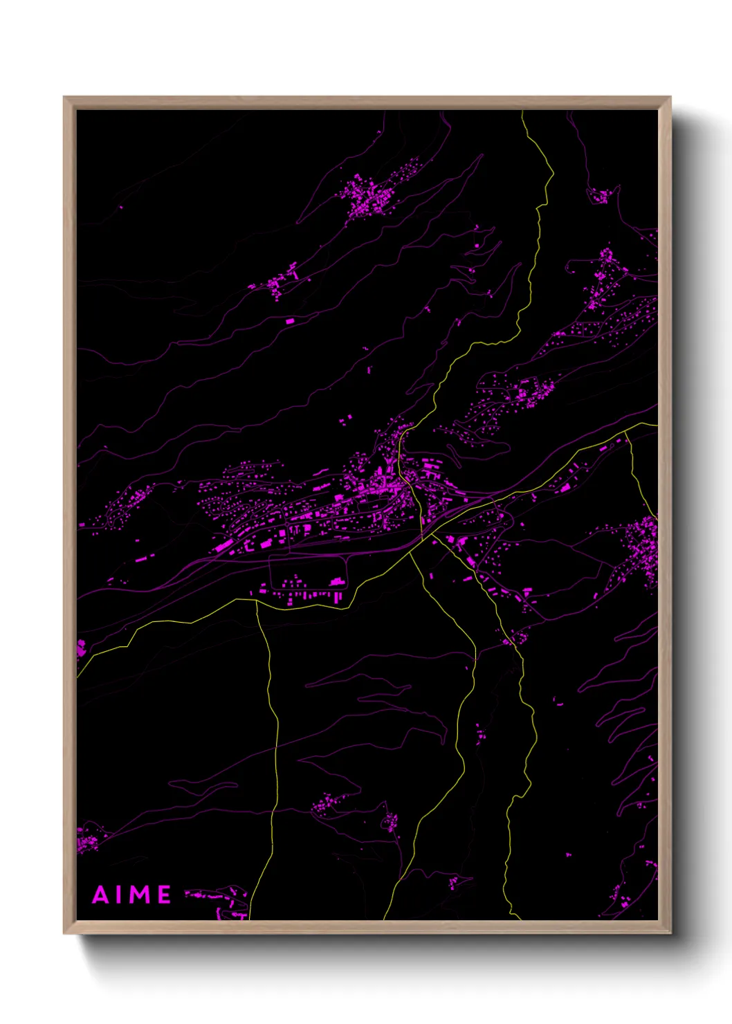 Une affiche de carte sur Aime