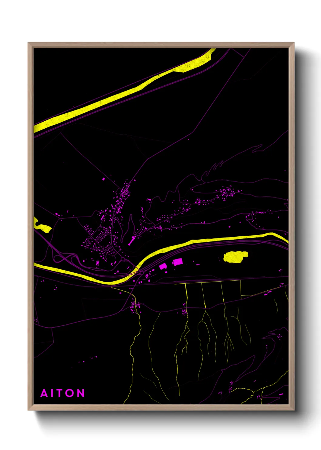 Une affiche de carte sur Aiton