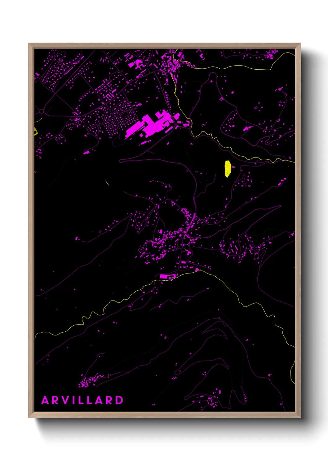 Une affiche de carte sur Arvillard