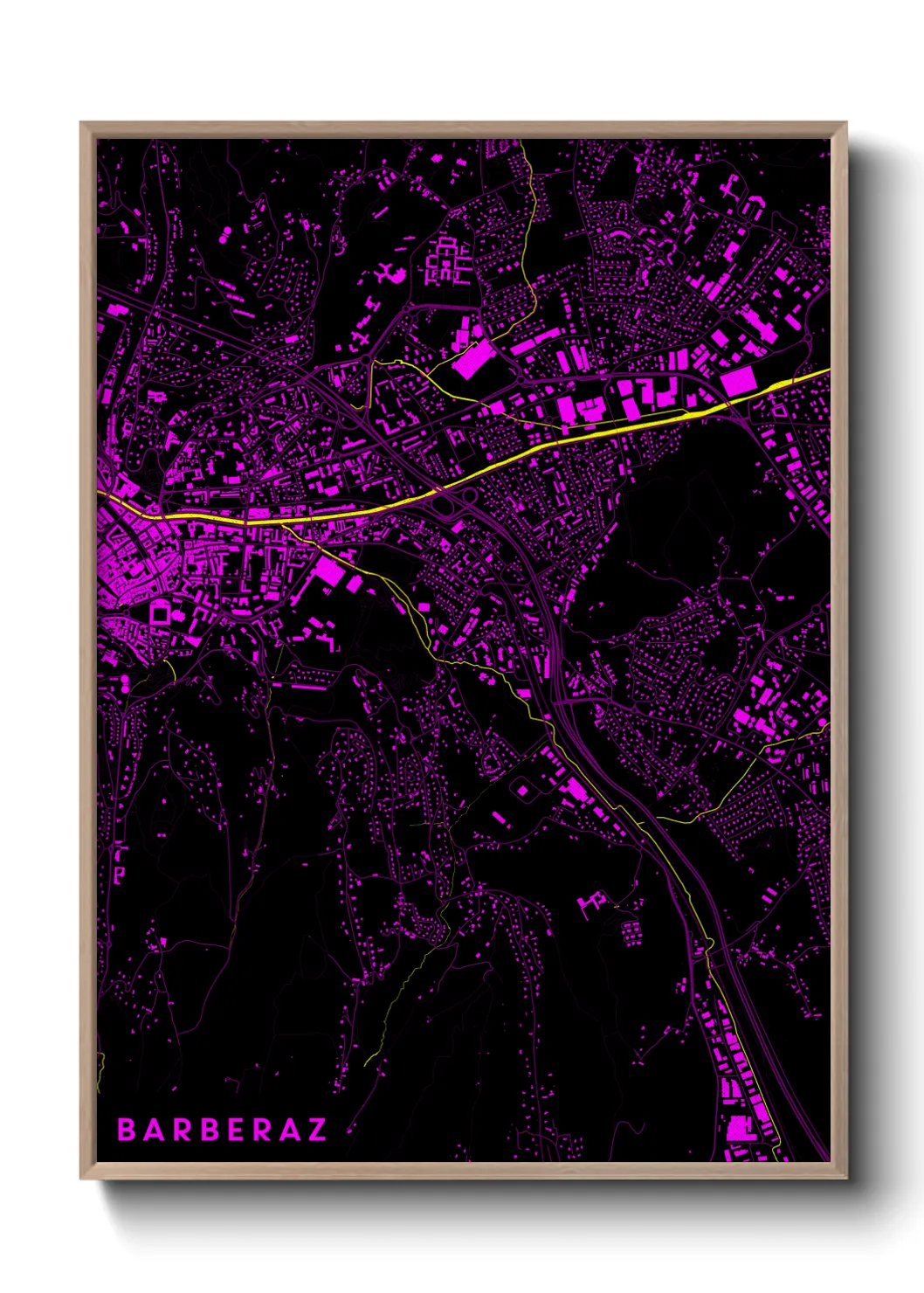 Une affiche de carte sur Barberaz