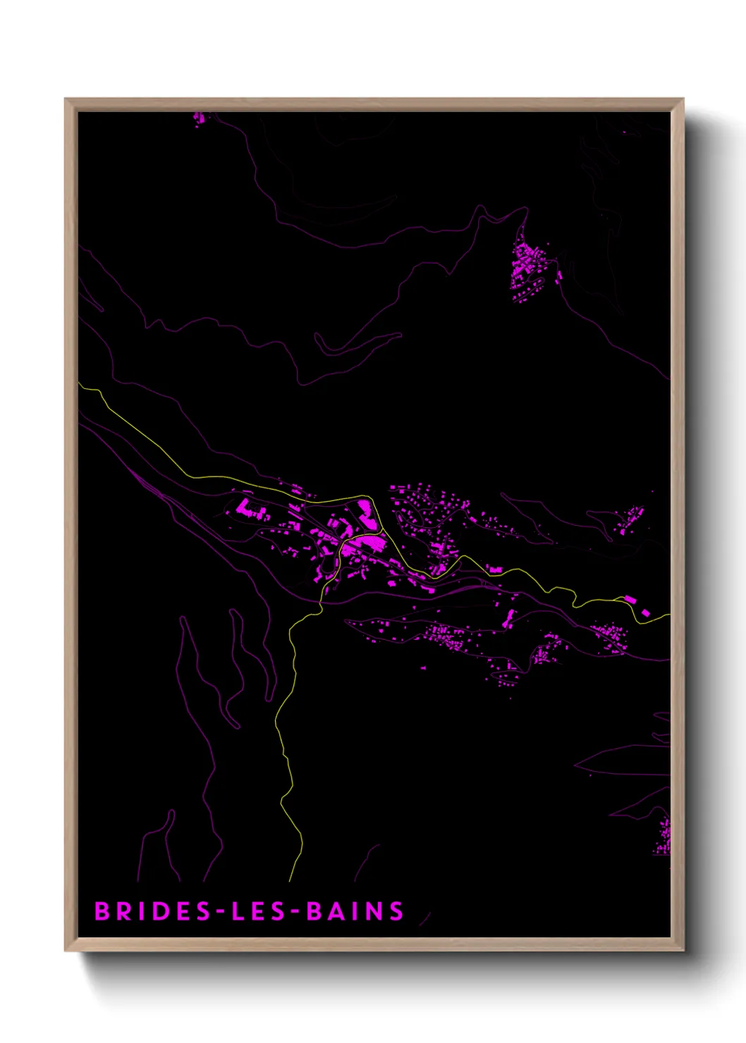 Une affiche de carte sur Brides-les-Bains