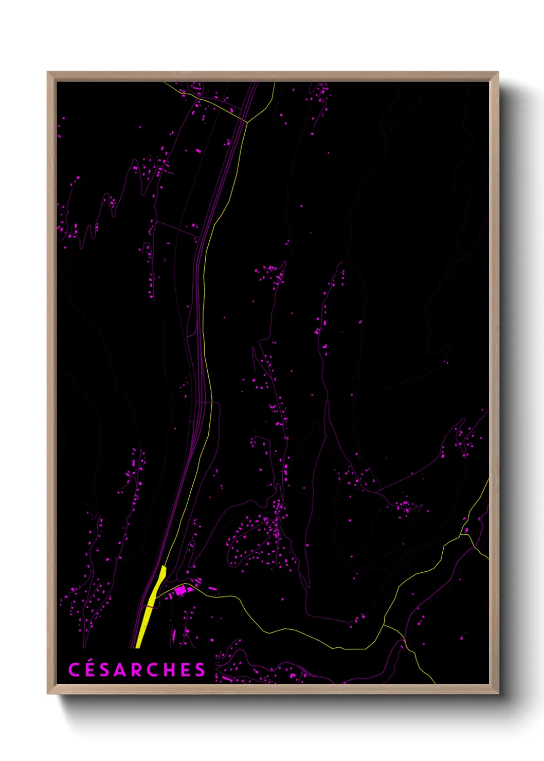 Une affiche de carte sur Césarches