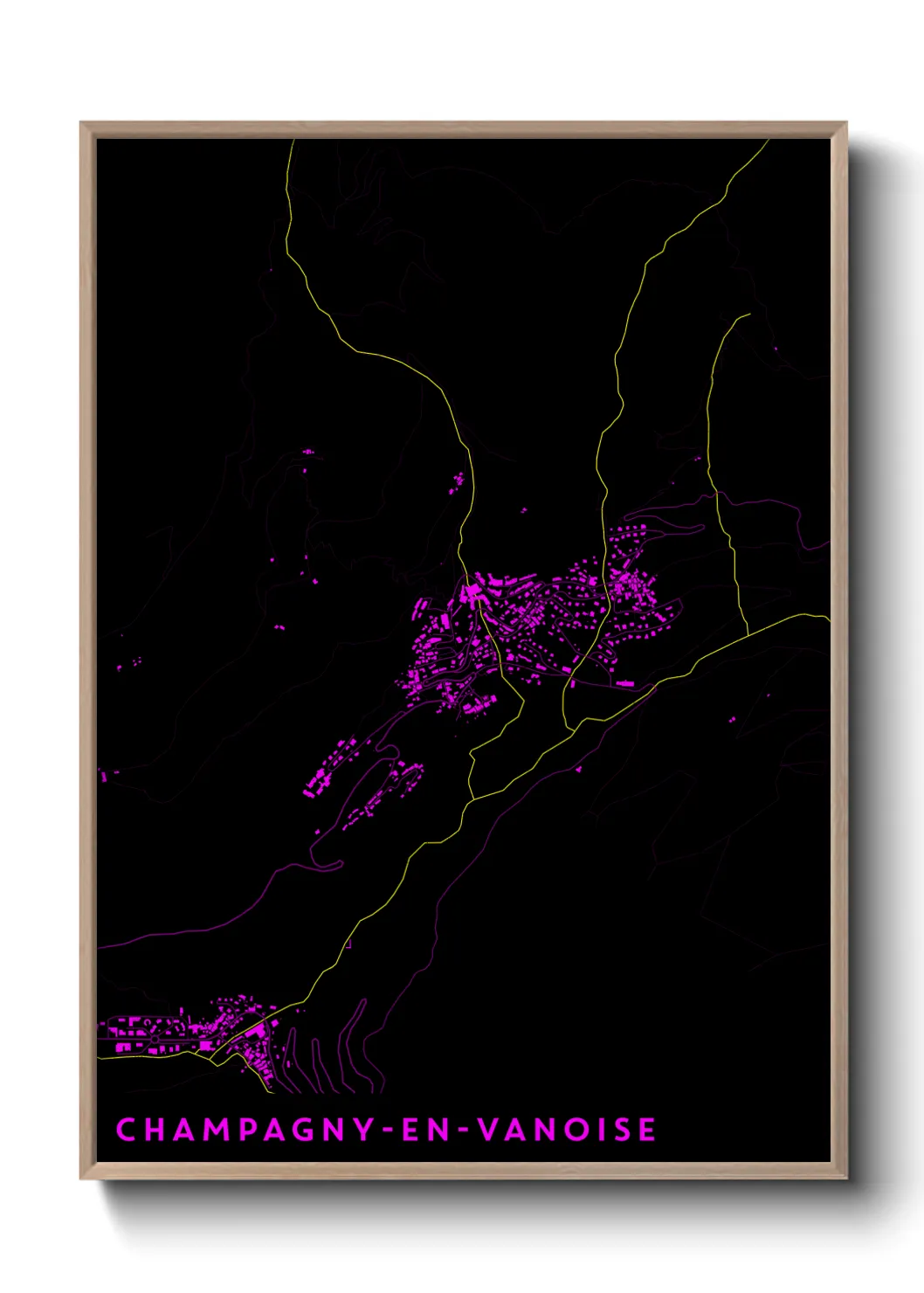 Une affiche de carte sur Champagny-en-Vanoise