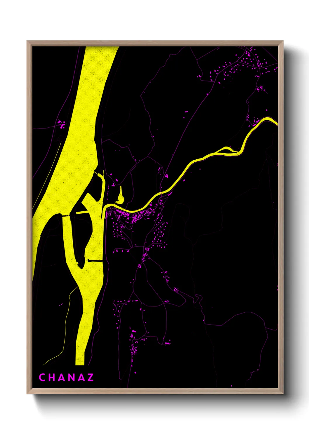 Une affiche de carte sur Chanaz