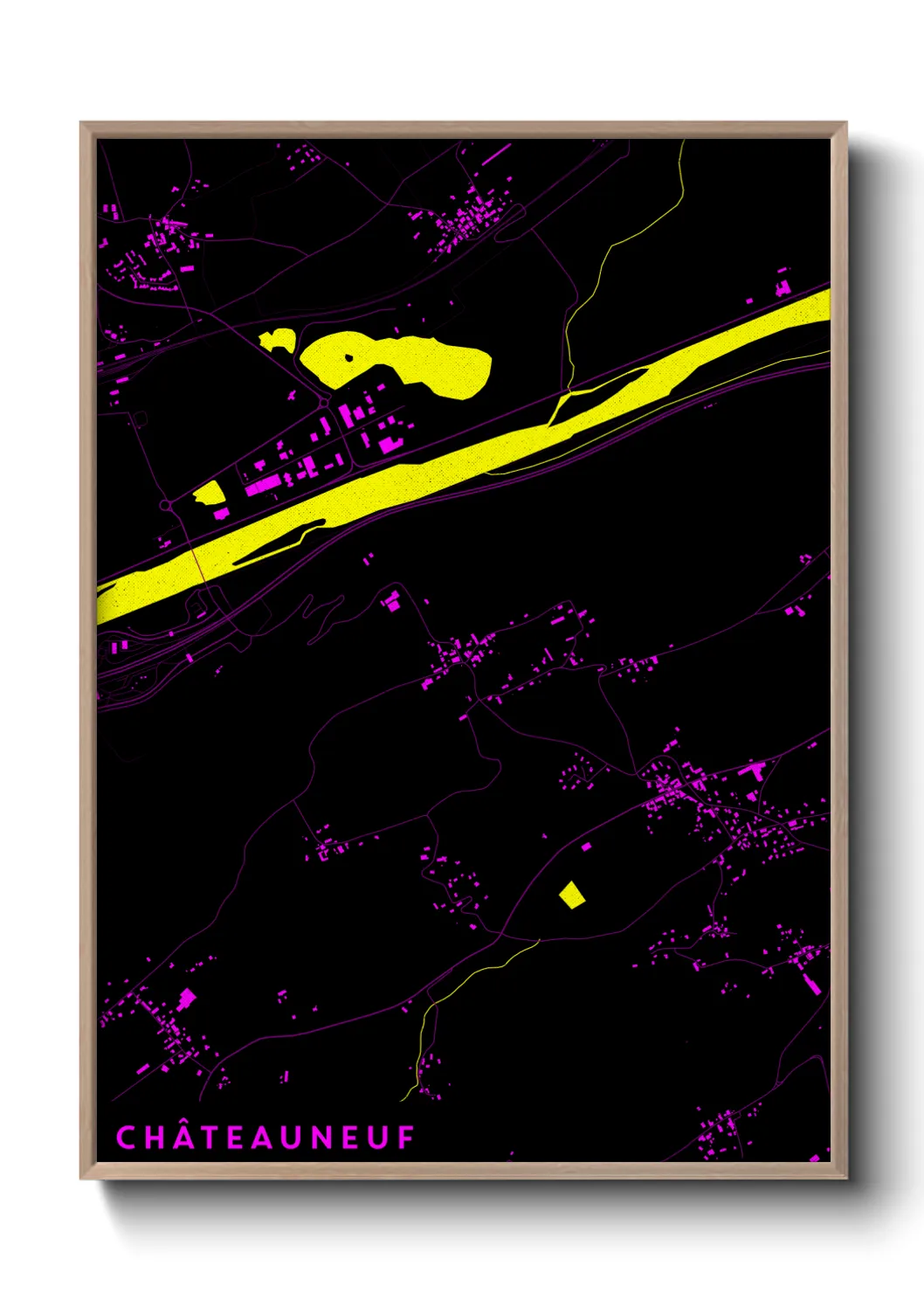 Une affiche de carte sur Châteauneuf