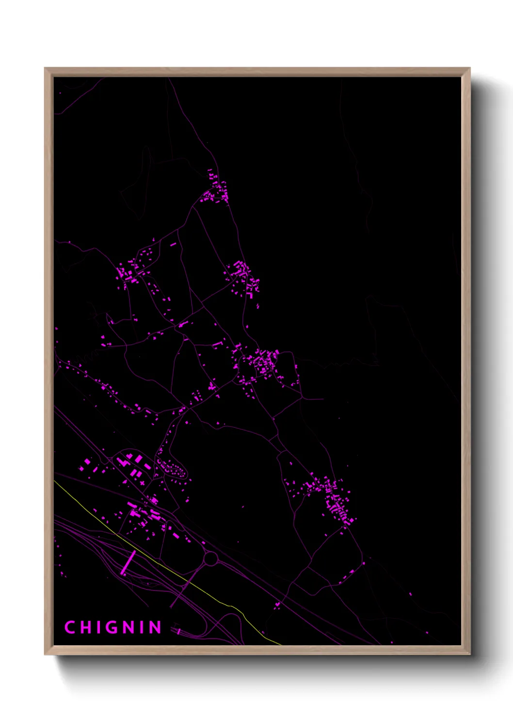 Une affiche de carte sur Chignin