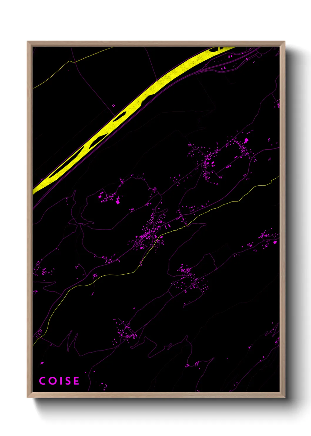 Une affiche de carte sur Coise