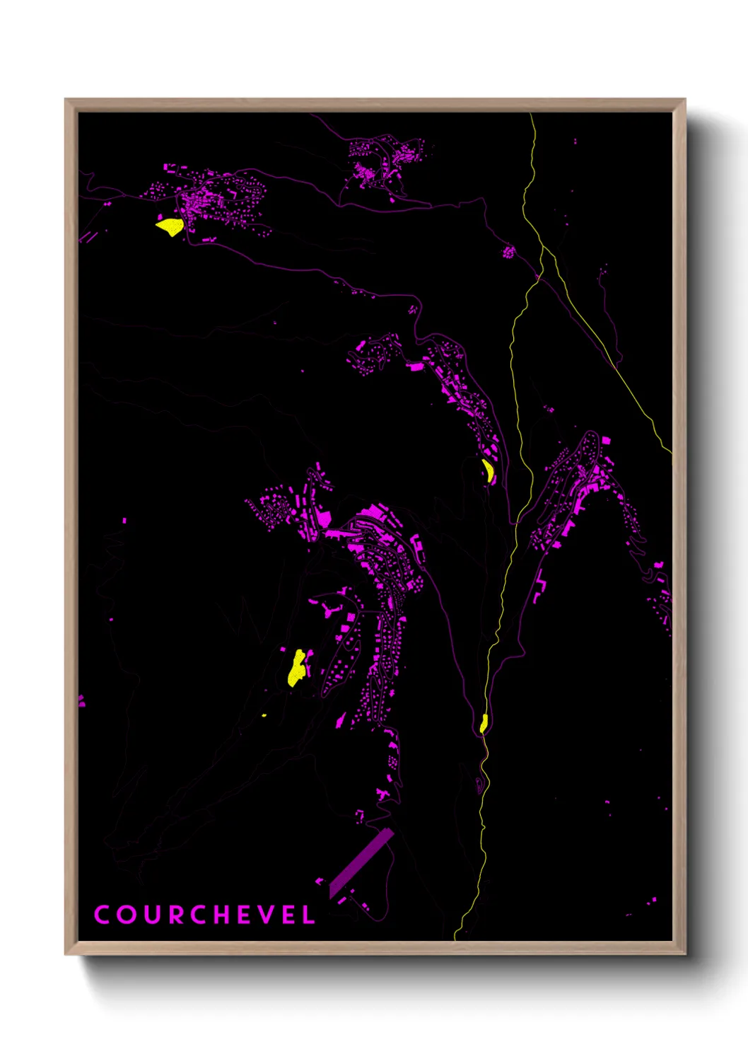Une affiche de carte sur Courchevel