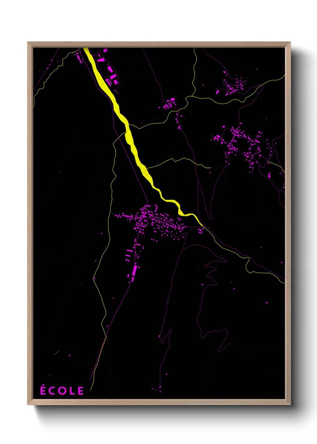 Une affiche de carte sur École