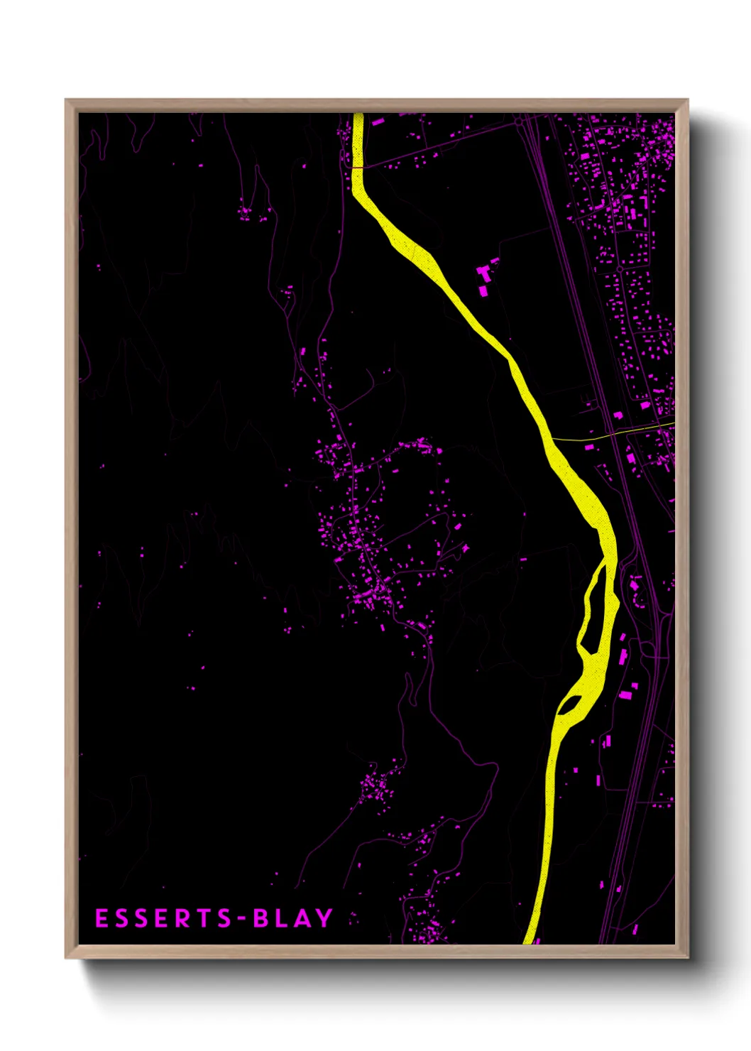 Une affiche de carte sur Esserts-Blay
