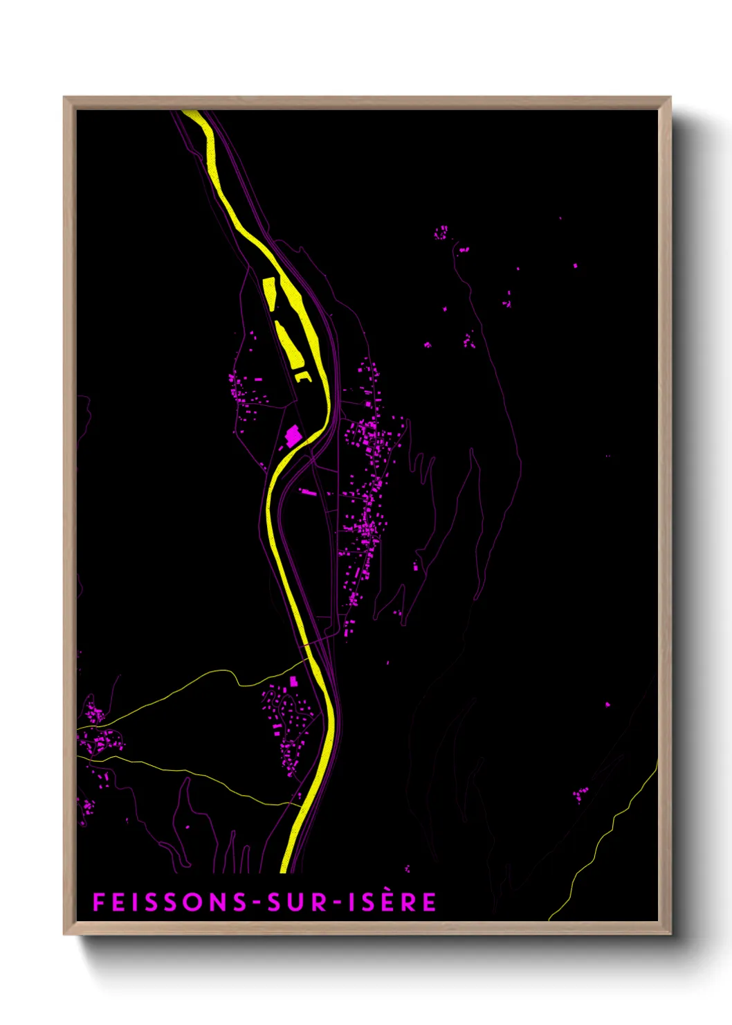 Une affiche de carte sur Feissons-sur-Isère