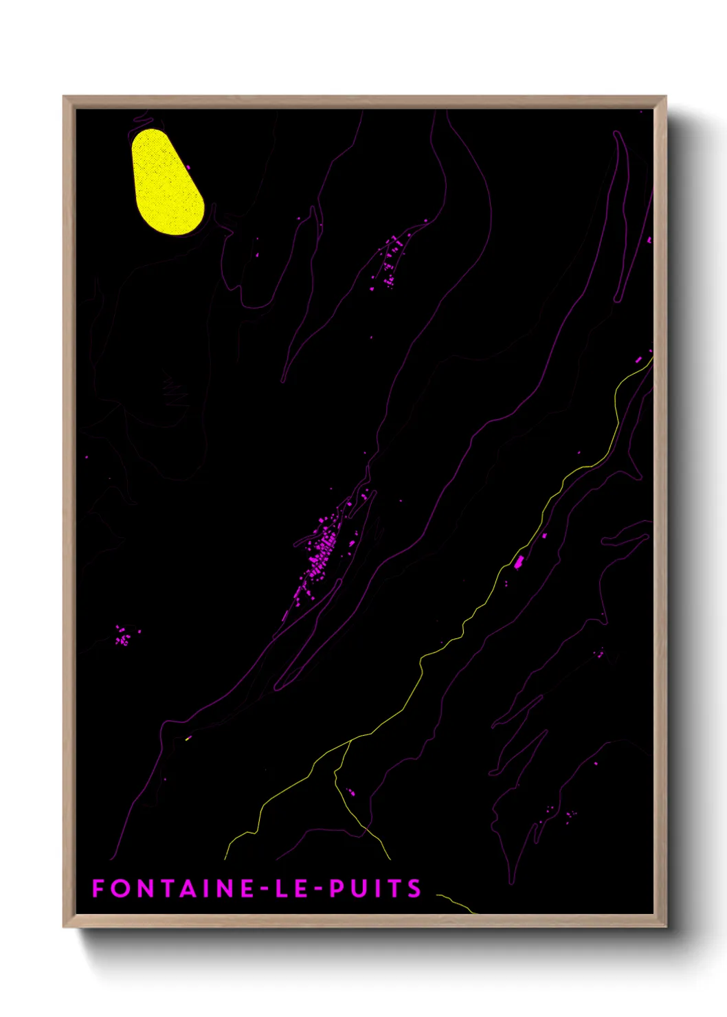 Une affiche de carte sur Fontaine-le-Puits