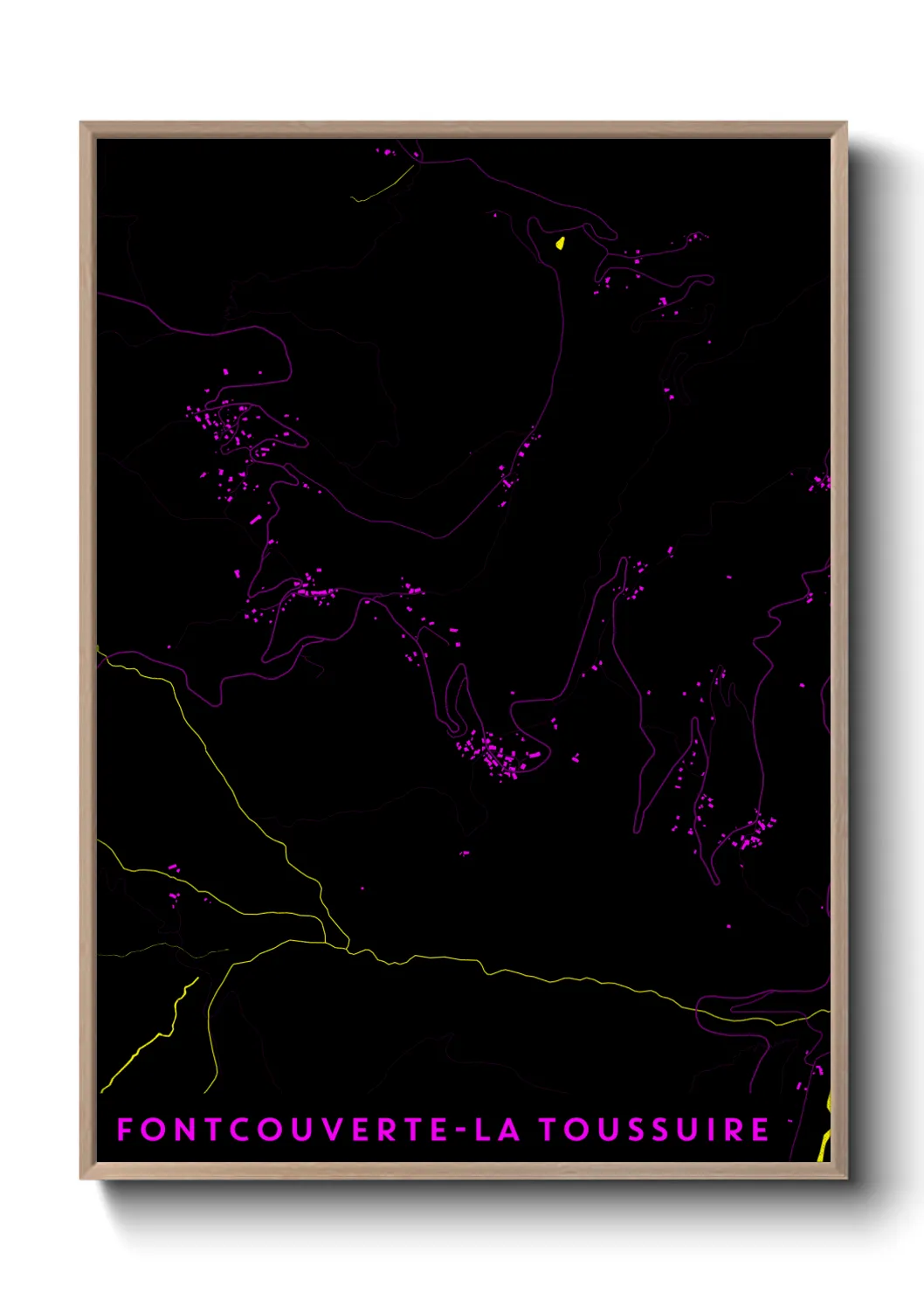 Une affiche de carte sur Fontcouverte-la Toussuire