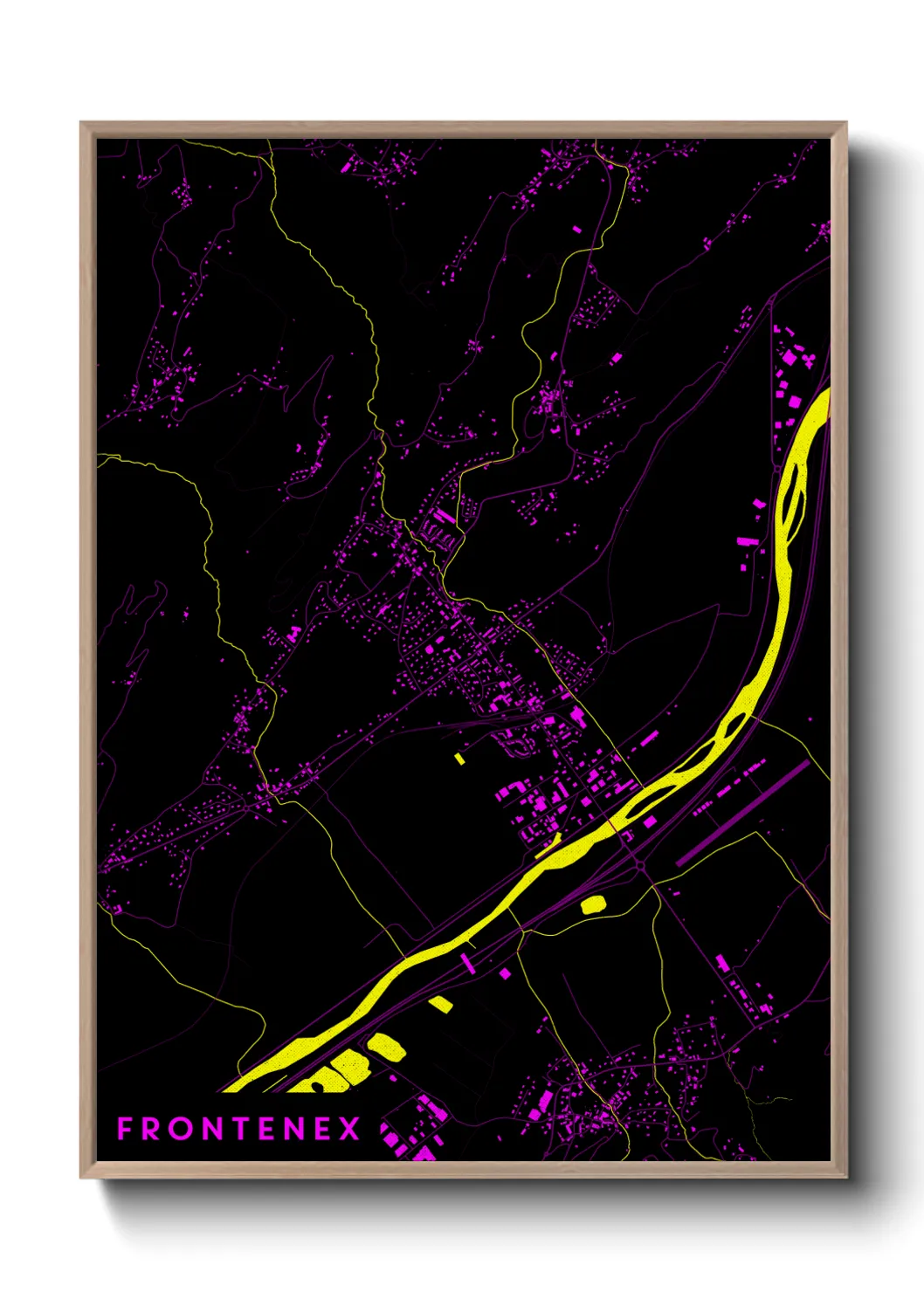 Une affiche de carte sur Frontenex