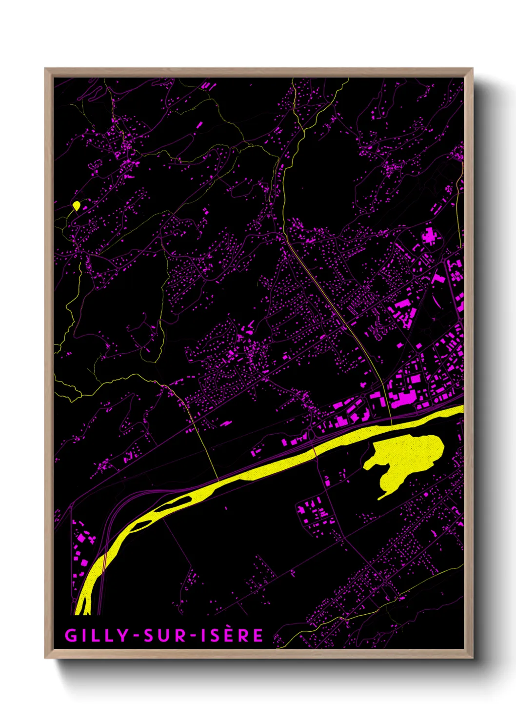 Une affiche de carte sur Gilly-sur-Isère